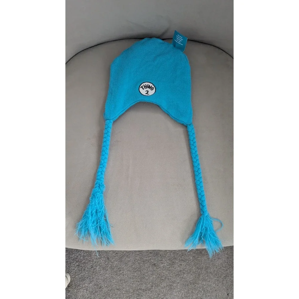 Dr. Seuss Thing 1 & Thing 2 Reversible‎ Knit Kids Blue Hat Classroom Prop